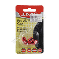 Колпачки на вентиль шины V714 RED/CHROME металл (4шт) IMG