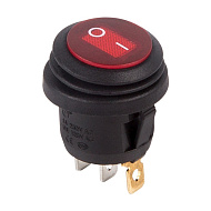 Выключатель 1-клавишный круглый с подсветкой красный Micro 250V 6A влагозащита