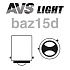 Лампа AVS Vegas 12V. P21/4W(BAZ15d) смещ.штифт