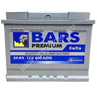 Аккумуляторная батарея BARS Premium 6СТ 64 обр.620А 242х175х190 Казахстан