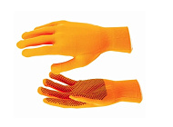 Перчатки нейлоновые ПВХ точка (оранжевые) XL