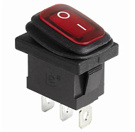 Выключатель клавишный 250V 6А ON-OFF красный с подсветкой Mini REXANT