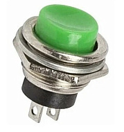 Выключатель-кнопка металл 250V 2А OFF-(ON) зеленая REXANT