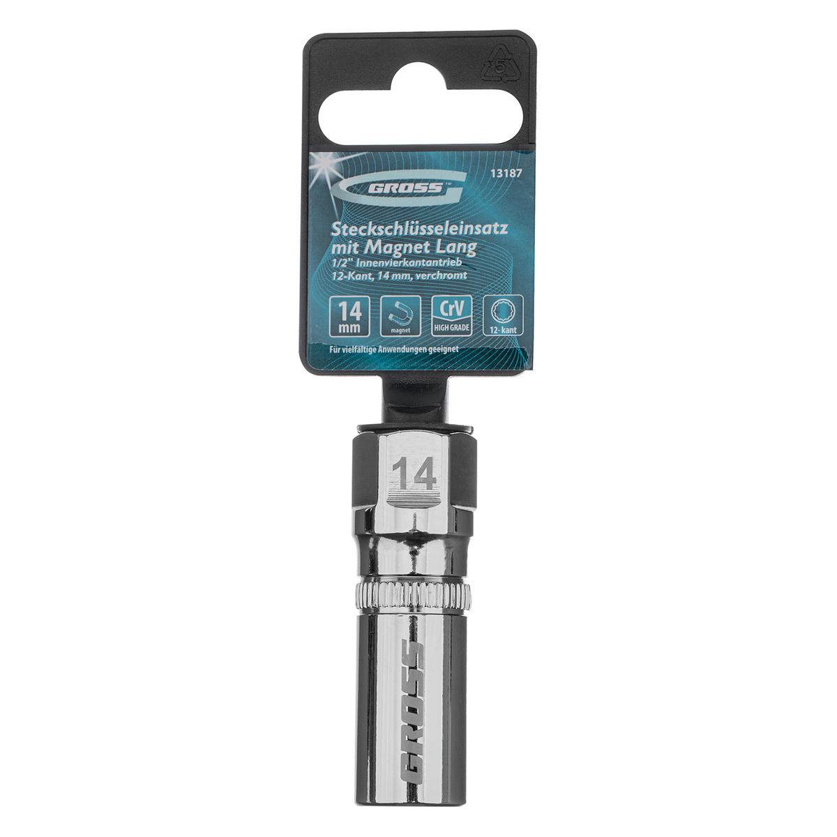 Головка свечная 14" 1/2" 12гр магнитная GROSS preview 5