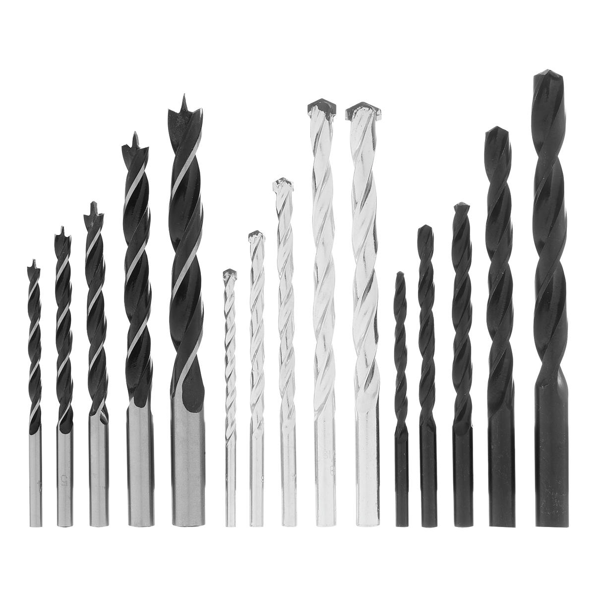 Набор сверл по бетону, металлу, дереву 4-5-6-8-10мм, цилин. хвостовик (в пласт. боксе) 15пр. SPARTA preview 2