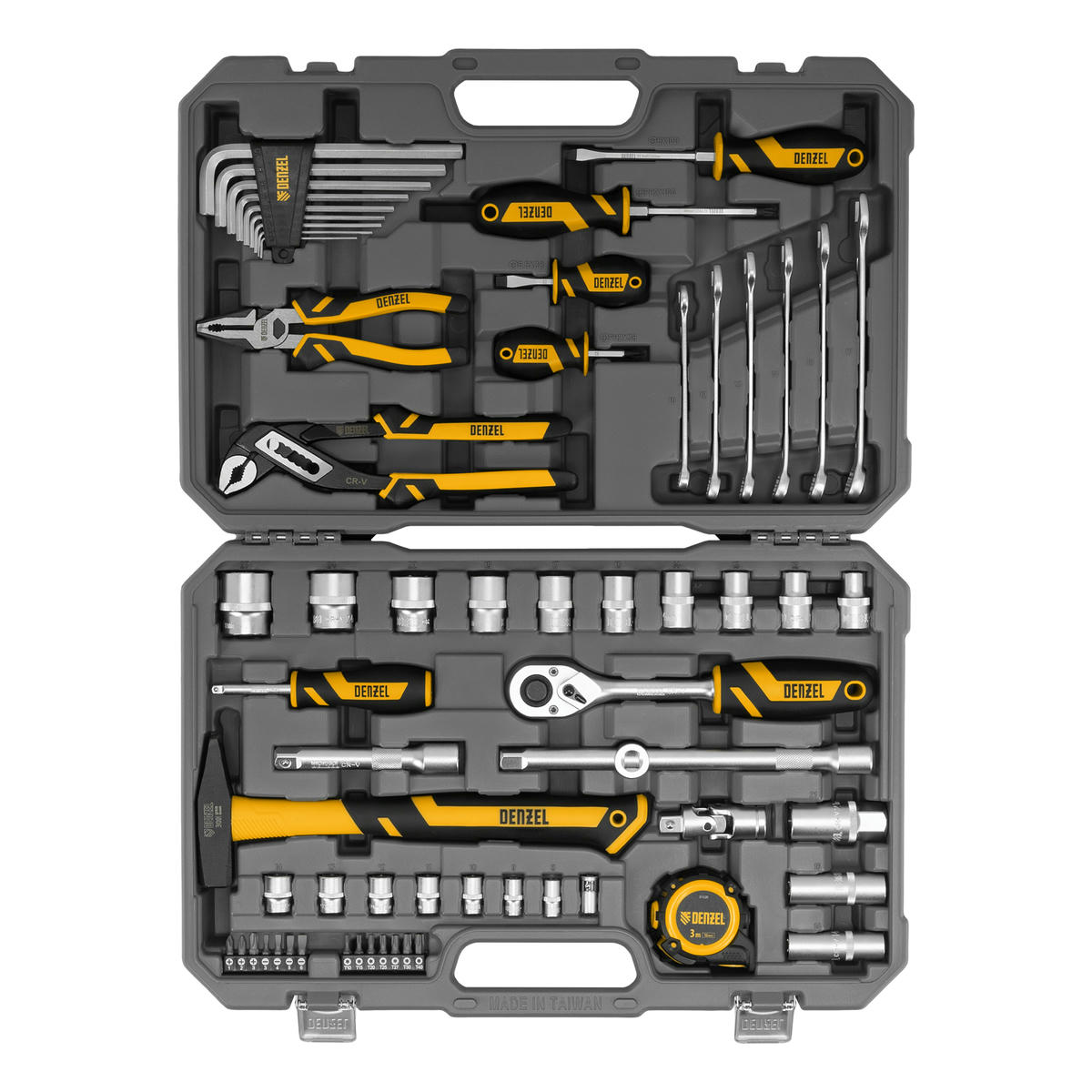 Набор инструмента 64 пред. 1/2", 1/4", CrV, S2 DENZEL preview 3