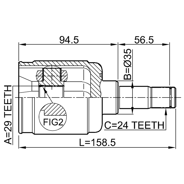 Шрус внутренний левый 29x35x24 preview 2