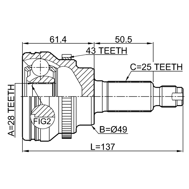 ШРУС наружный FEBEST 0710-IGNA43 preview 2