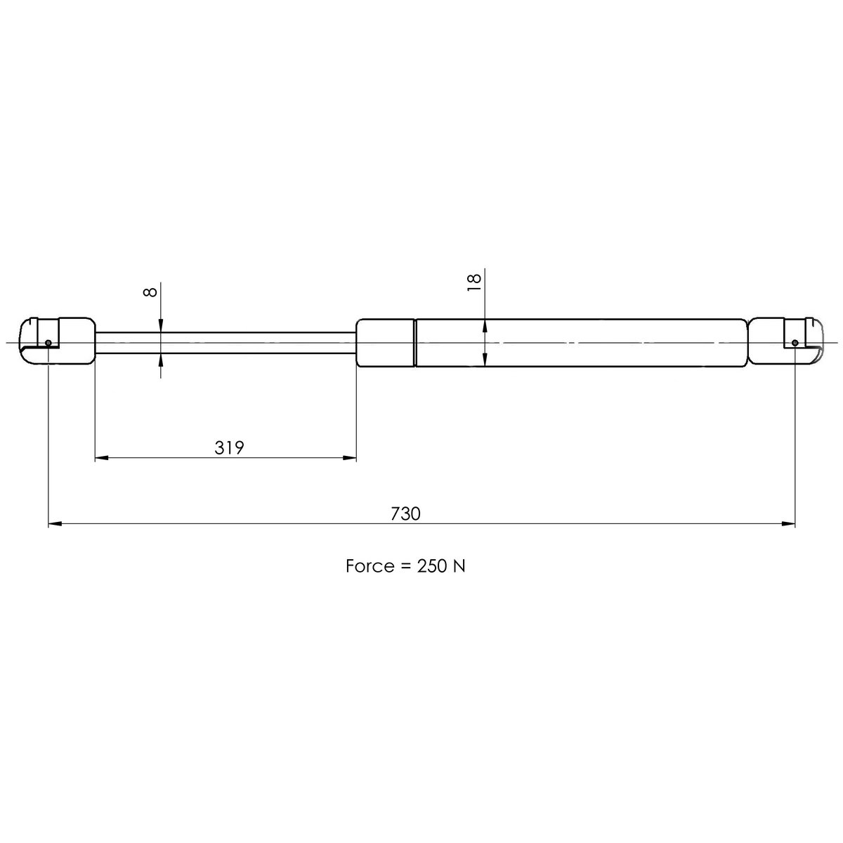 Газовый упор капота TRIALLI GS 1811 preview 2
