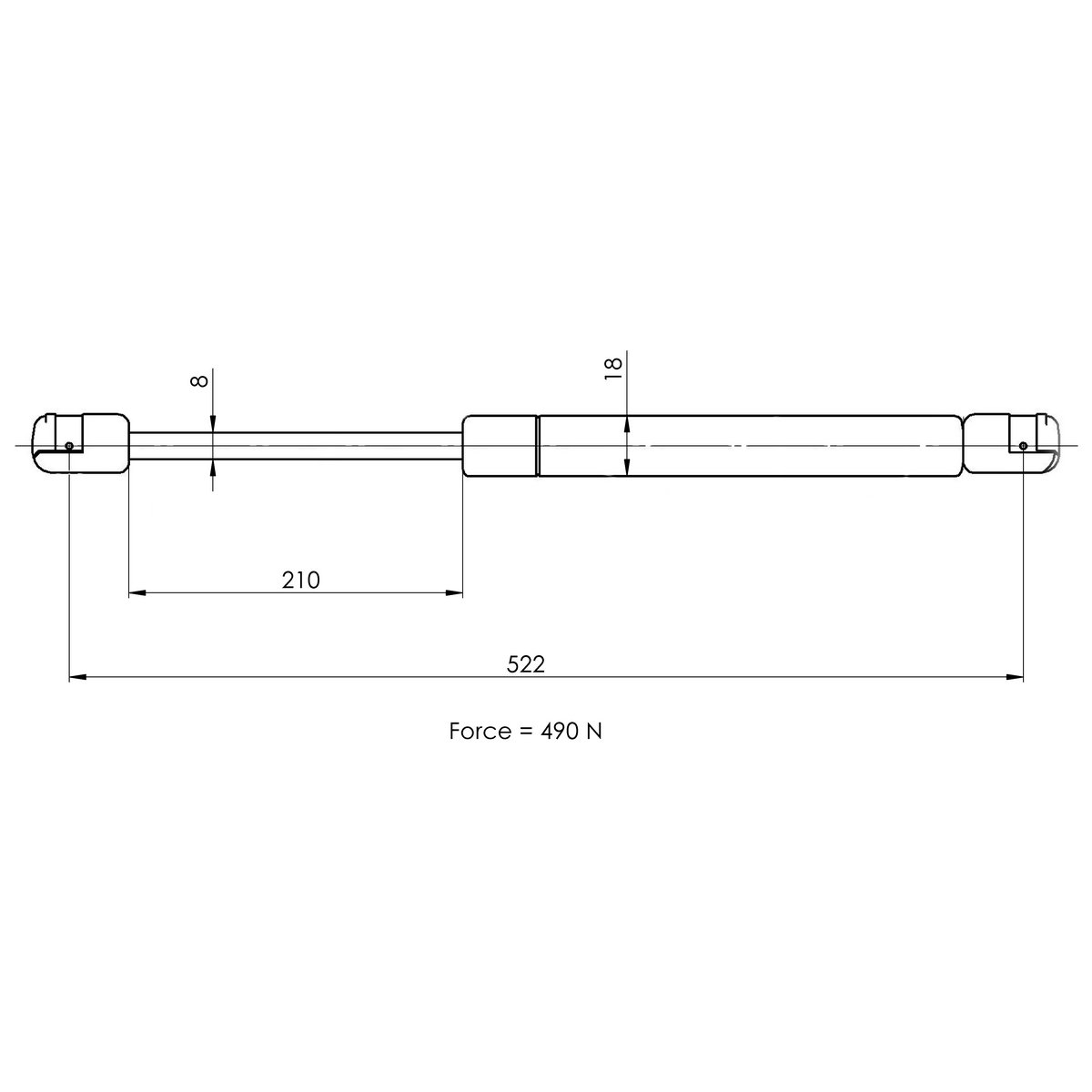Газовый упор багажника TRIALLI GS 1851 preview 2