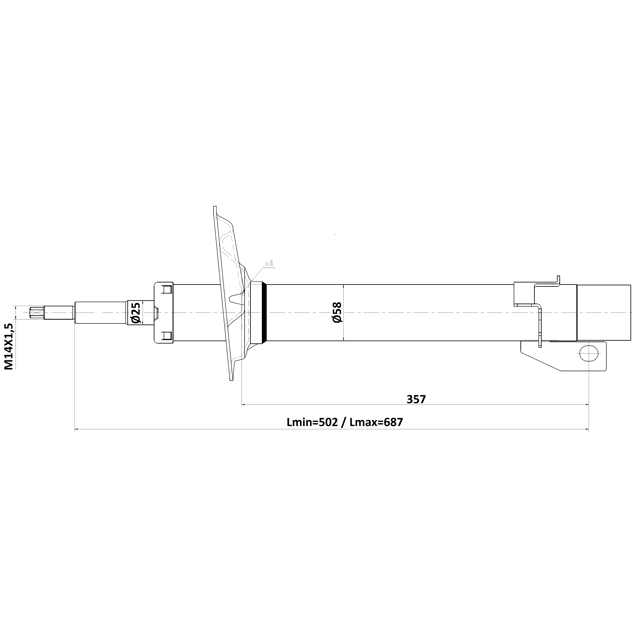 Амортизатор передний FEBEST 25110-004F preview 2