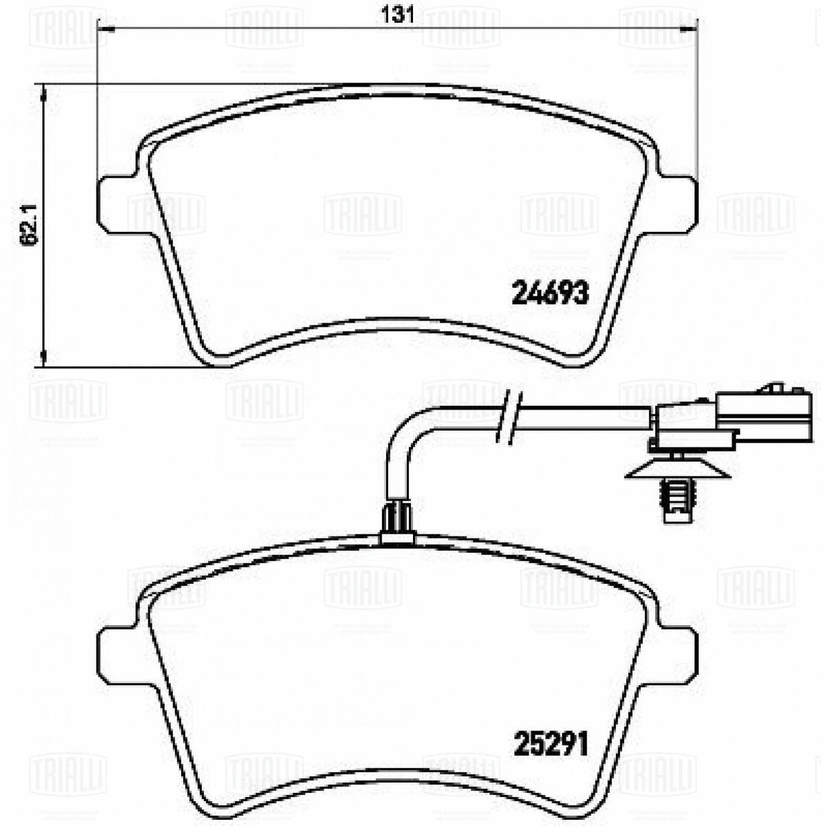 Колодки тормозные передние к-кт TRIALLI PF 4389 preview 2