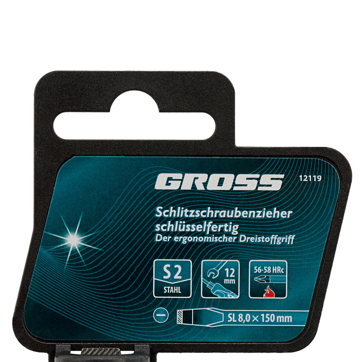 Отвертка S2 трехкомпонентная рукоятка SL 8,0х150 GROSS preview 4