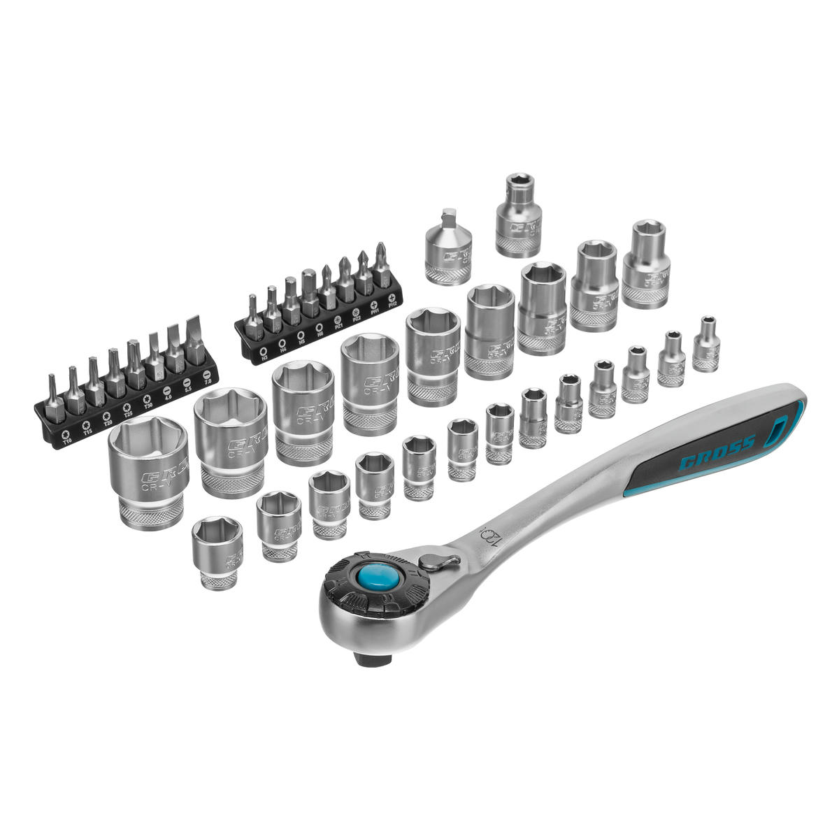 Набор торцевых головок ,трещетка 120 зубьев41 предмет 1/4 .1/2 Gross preview 9