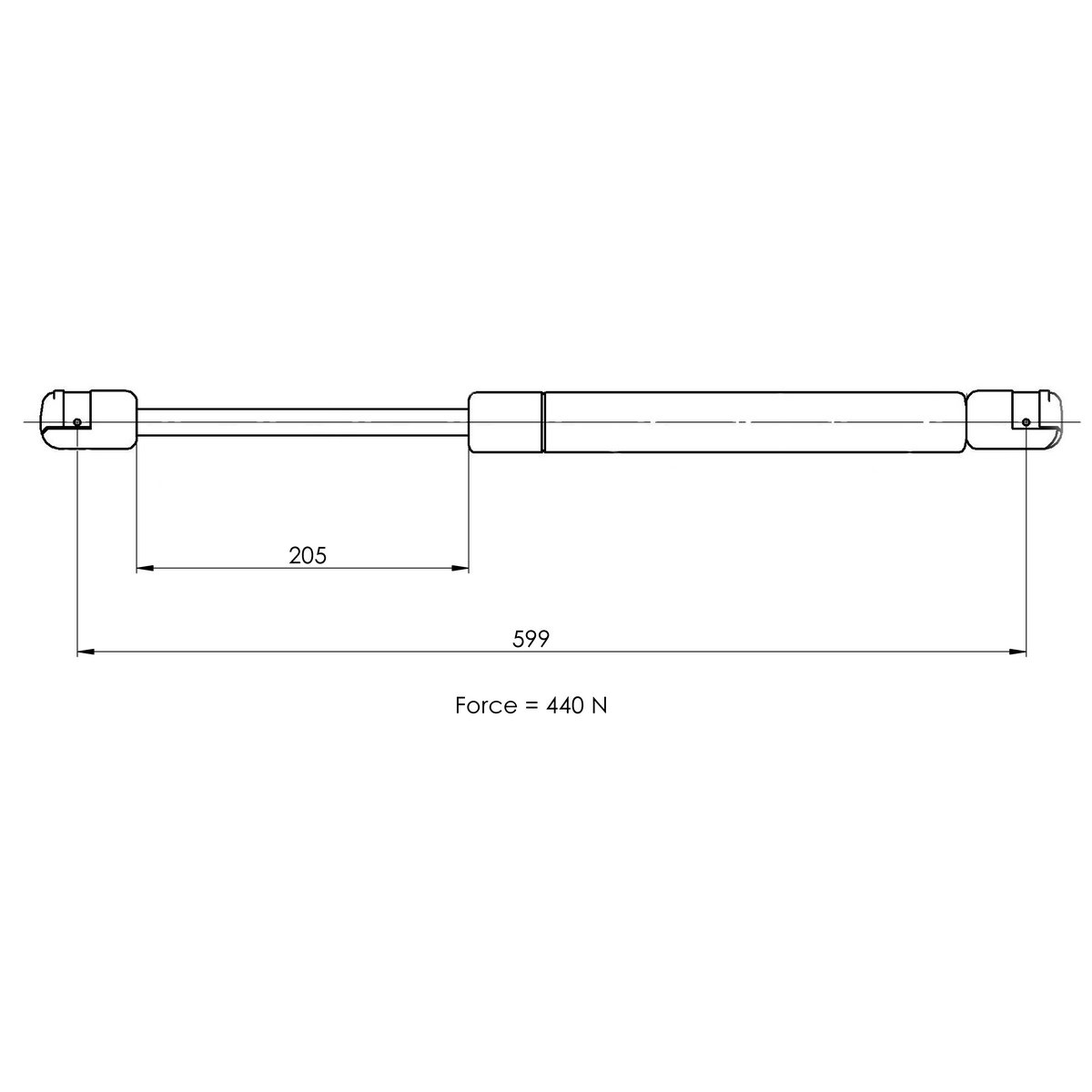 Упор газовый (амортизатор) для а/м Ford Fiesta (01-) 5 двер. (крышки багажника) (GS 1004) preview 2