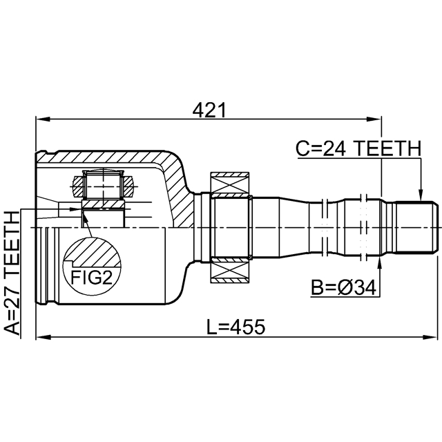 Шрус внутренний правый 27x34x24 preview 2