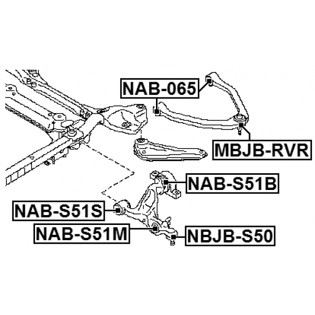 Сайлентблок нижнего рычага передний наружный FEBEST NAB-S51M preview 2