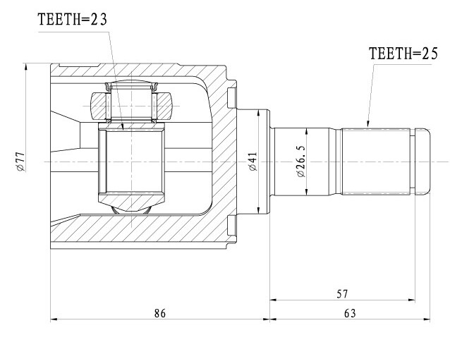 ШРУС для а/м Hyundai Creta (15-) 1.6i MT 2WD (внутр. перед.) (GO 0830) preview 3