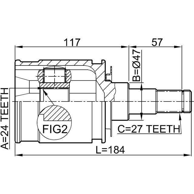 0111-KDJ95_ШРУС внутренний к-кт! Toyota Land Cruiser Prado 90 96-02 preview 2