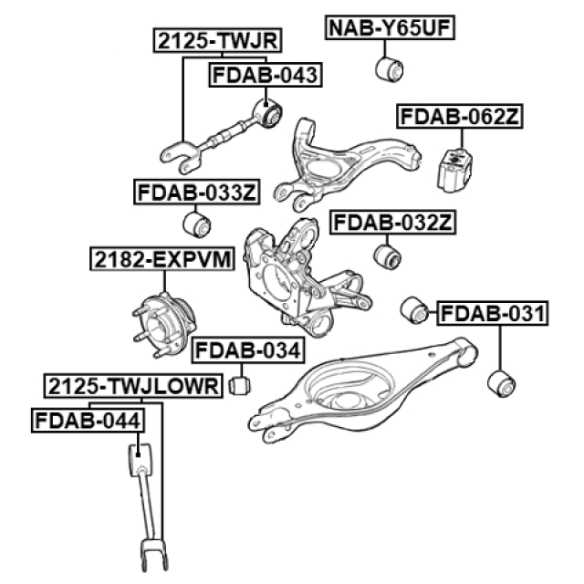 Тяга задняя поперечная нижняя FORD EXPLORER (4DR) TUB 2011-2019 FEBEST 2125-TWJLOWR preview 2