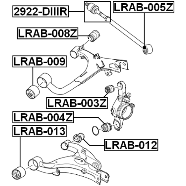 Сайлентблок FEBEST LRAB-008Z preview 2
