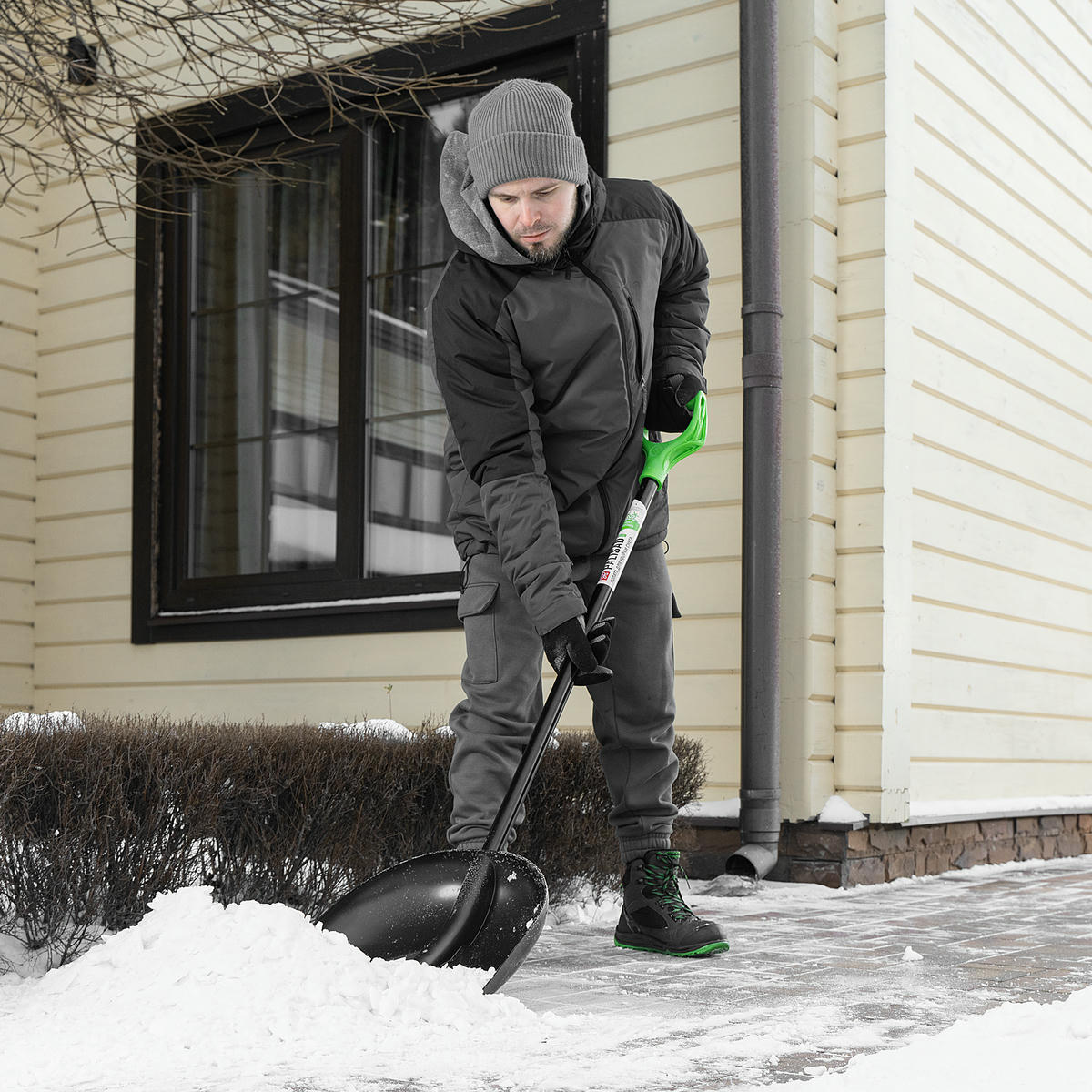 Лопата снеговая пластиковая 400х417х1390мм алюминиевый черенок PALISAD preview 7