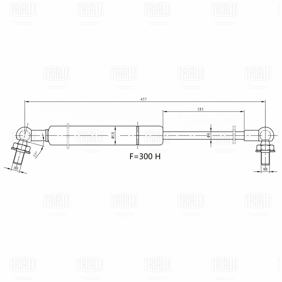 Упор газовый (амортизатор) для а/м Toyota Land Cruiser Prado (02-) (капота) (GS 1907) preview 3