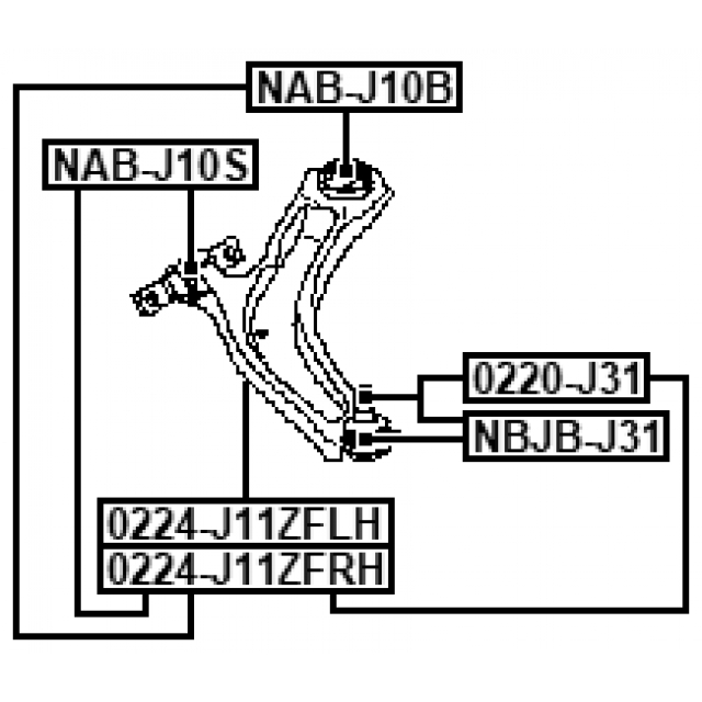 0224-J11ZFLH_рычаг передний левый! Nissan X-Trail T32 14> preview 2
