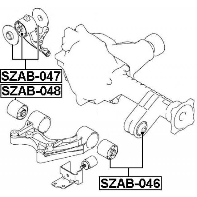 Сайлентблок дифференциала FEBEST SZAB-048 preview 2