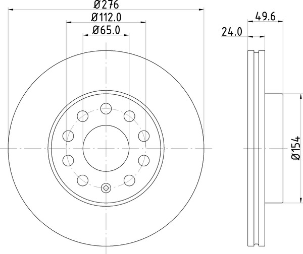 Диск торм. для а/м Skoda Octavia A7 (13-)/VW Jetta (11-) перед. d=276 (DF 084310) preview 3