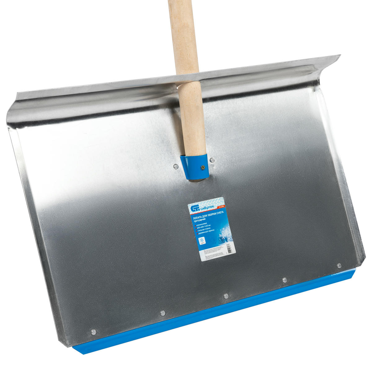 Лопата снеговая алюминиевая 600х400х1420мм деревянный черенок СИБРТЕХ preview 4