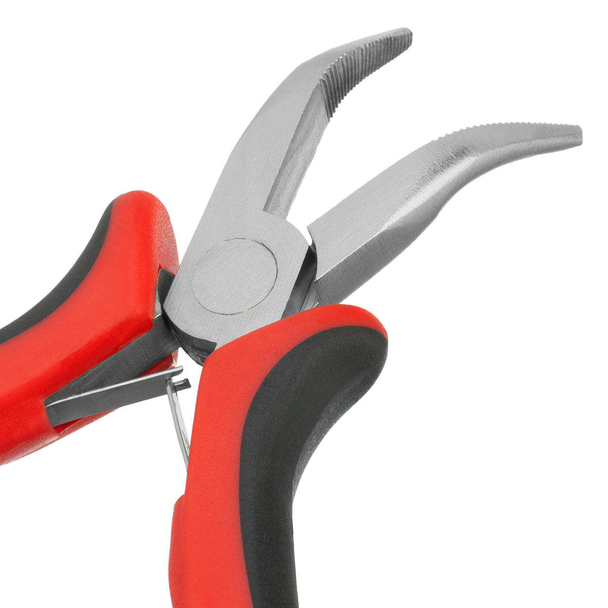 Длинногубцы Mini, 130 мм, никелированные, изогнутые, авторазжим, двухкомпонентные рукоятки MATRIX 17812 preview 4