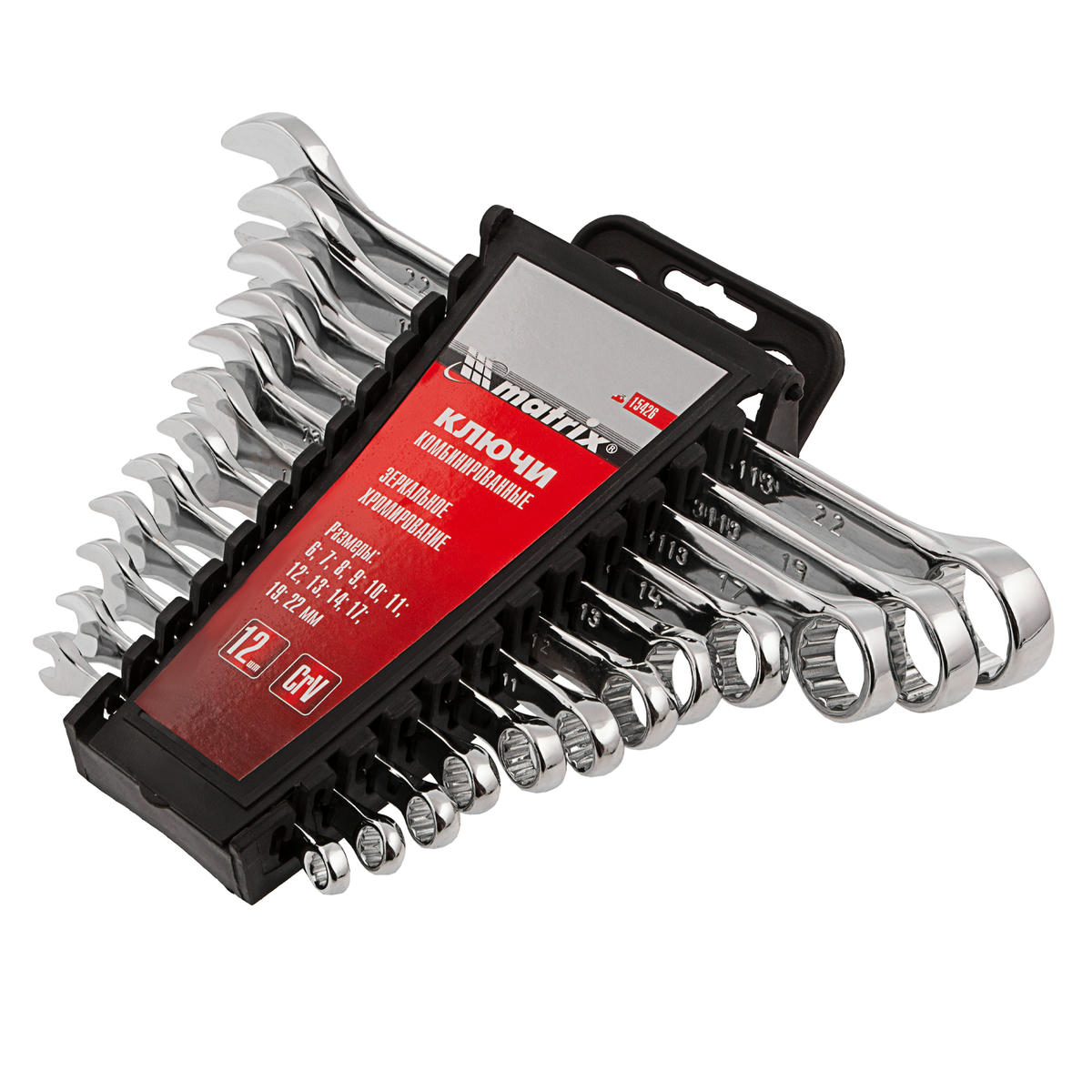 Набор ключей комбинированных 6-22 мм, 12 шт. полированный хром MATRIX preview 1