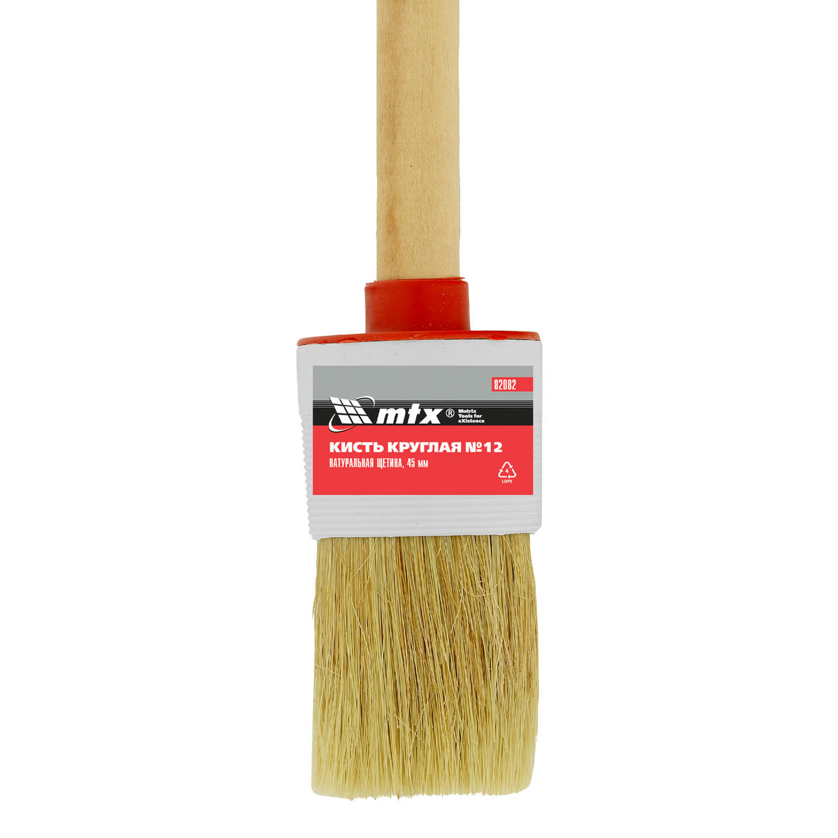 Кисть круглая № 12 (45 мм), натуральная щетина, деревянная ручка MATRIX preview 4