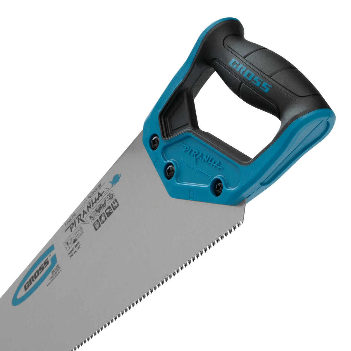 Ножовка по дереву "PIRANHA", 550 мм, 11-12 TPI, зуб - 3D, каленый зуб, 2-х комп. рук-ка// GROSS preview 3