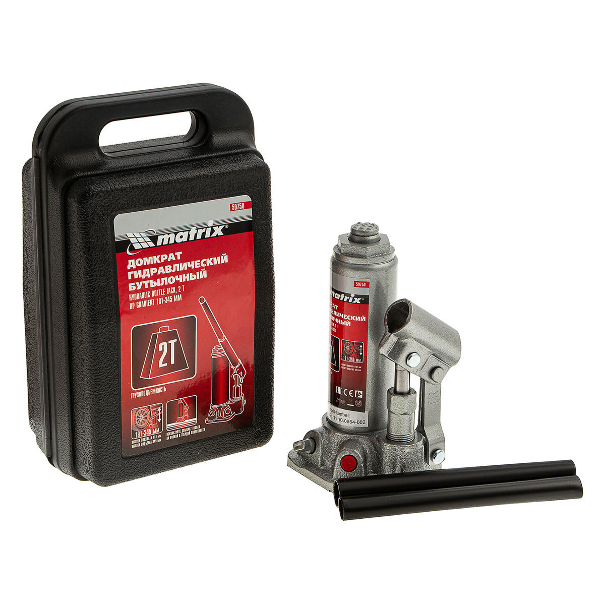 Домкрат бутылочный 2т гидравлический 181–345мм кейс MATRIX preview 13