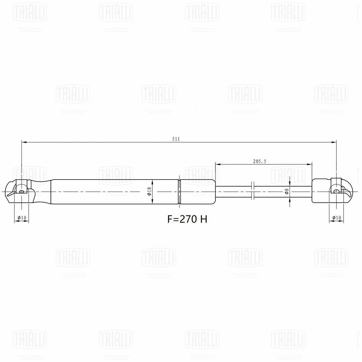Упор газовый (амортизатор) для а/м Suzuki Swift (10-) (крышки багажника) (GS 2403) preview 3