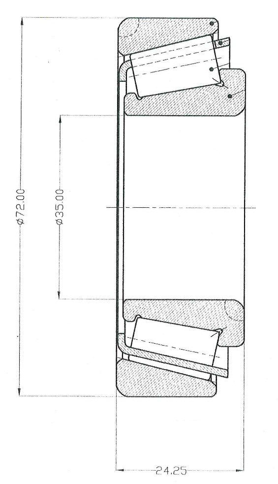 Подшипник ступицы для а/м MAN F2000/L2000/G90 перед. наруж. (ролик.конич.) (32207) (CS 1717) preview 3