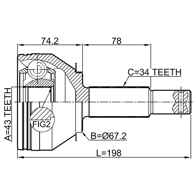 ШРУС наружный FEBEST 0210-Y62R preview 2