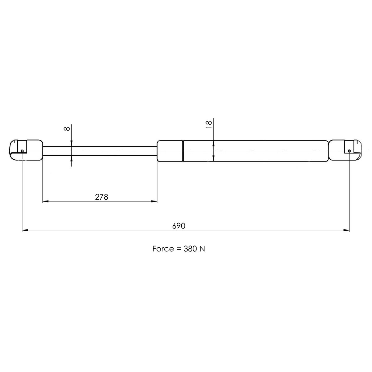 Газовый упор капота TRIALLI GS 1832 preview 2