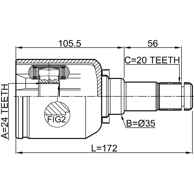 ШРУС внутренний FEBEST 0111-NDE120LH preview 2