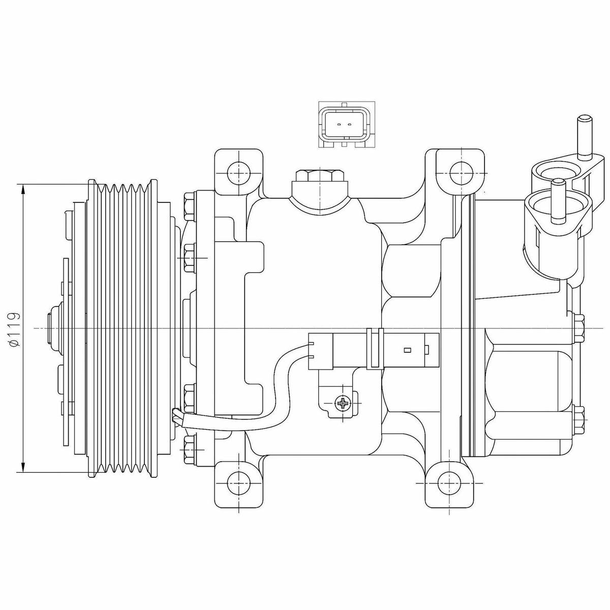 Компрессор кондиц. для а/м Peugeot 206 (98-)/307 (00-) 1.4i/1.6i (LCAC 2026) preview 3 Компрессор кондиц. для а/м Peugeot 206 (98-)/307 (00-) 1.4i/1.6i (LCAC 2026) preview 3
