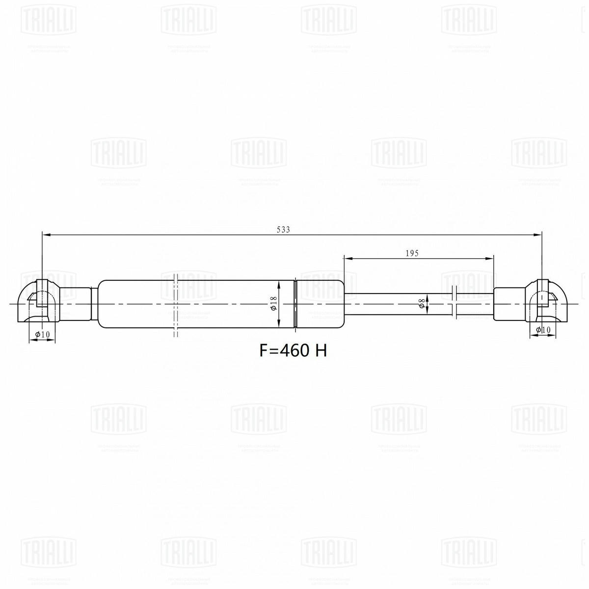 Упор газовый (амортизатор) для а/м Mitsubishi Outlander (12-) (крышки багажника) (GS 1101) preview 3