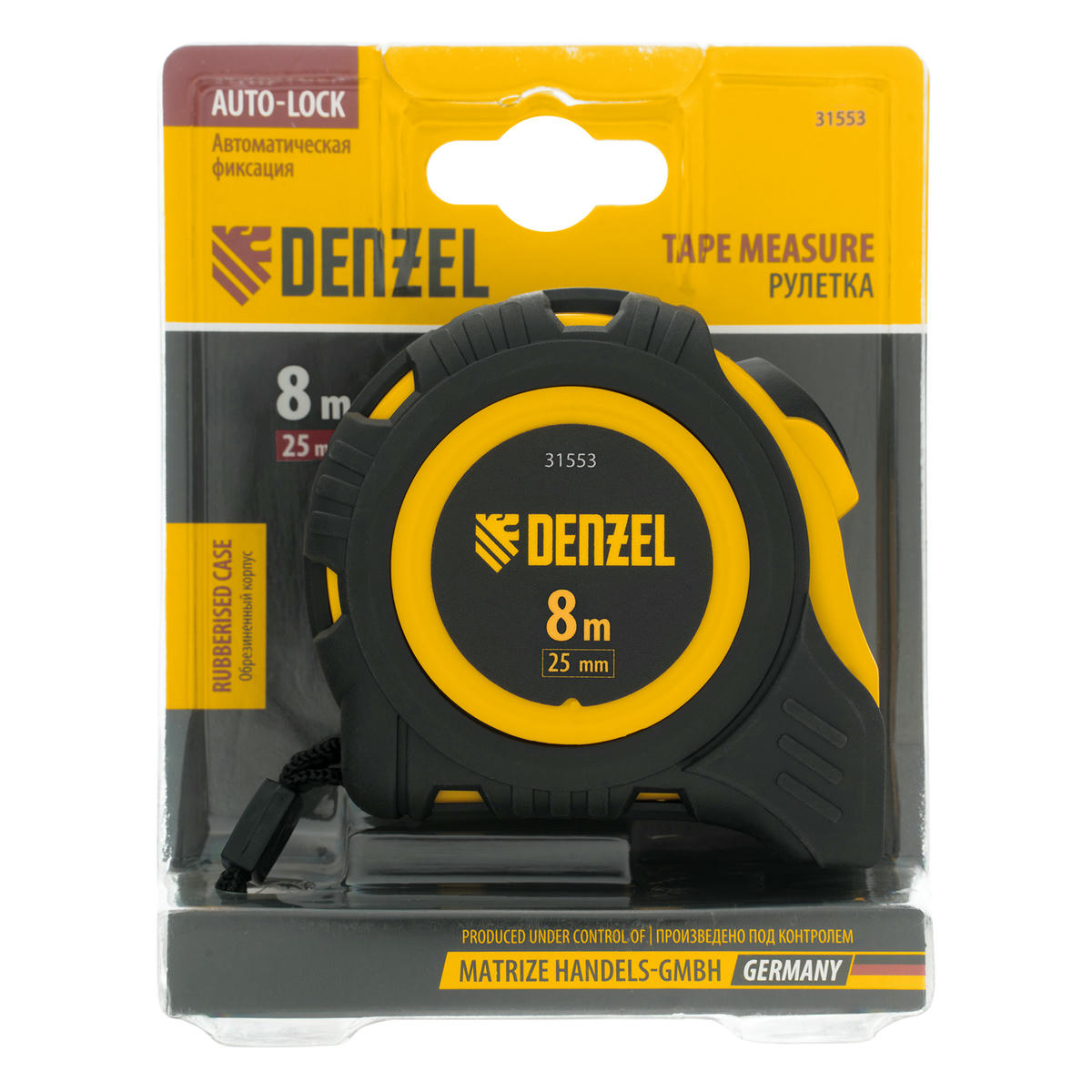 Рулетка 8м 25мм обрезиненный корпус, автм. фиксация DENZEL preview 6