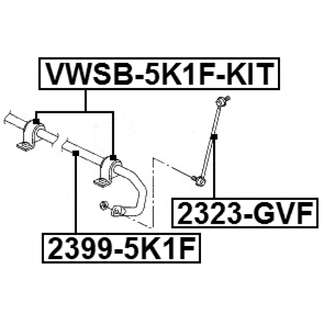 Рк переднего стабилизатора FEBEST VWSB-5K1F-KIT preview 2