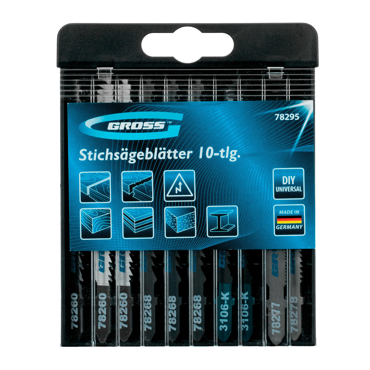 Набор полотен для электролобзика универсальный, 10шт., DIY, пластиковый кейс // GROSS preview 10