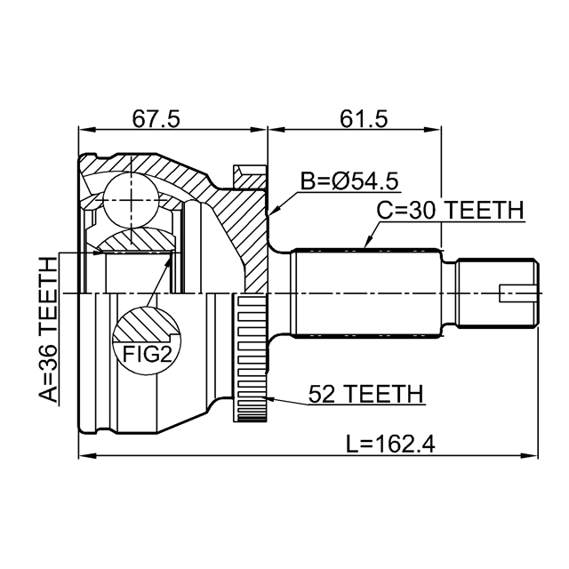 ШРУС НАРУЖНЫЙ 36X54.7X30, шт preview 2