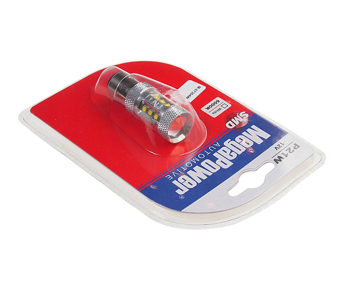 Лампа P21/5W (BAY15d) 16 SMD WATTS CREE WHITE блистер 6000K 12V MEGAPOWER preview 1