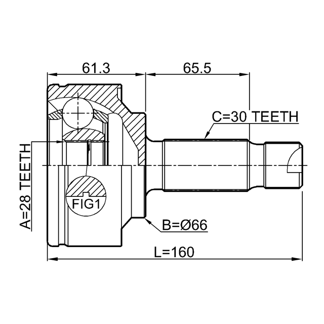 ШРУС наружный FEBEST 1610-639 preview 2