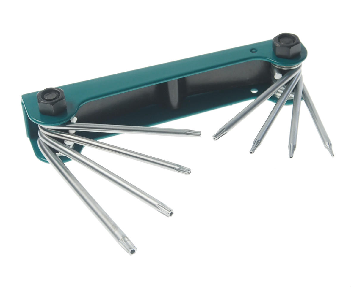 Набор ключей TORX складной, с отверстием (Т5H-Т20H) 8пр ROCKFORCE preview 1